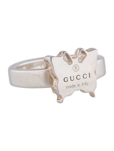 ghost silver ring gucci|gucci sterling silver butterfly ring.